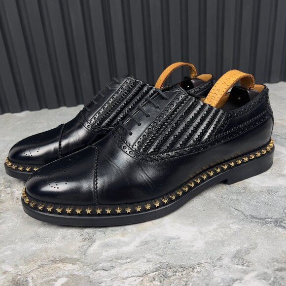Gucci Derby Stars Trim Studded Lace Up BLack Leather 9.5 G or 10 US or 43.5 EUR - Picture 4 of 13
